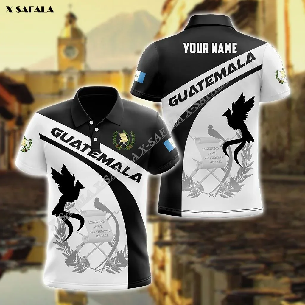 

Guatemala Quetzal Bird Flag Map Pattern 3D Printed Men Adult Polo Shirt Collar Short Sleeve Top Tee Breathable Anti Shrink