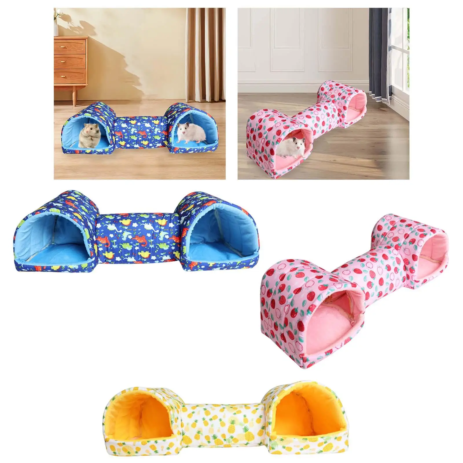 Guinea Pig Tunnel Entertainment Hamster Hideout Bunny House Small Animal House for Ferret Hedgehog Rat Chinchilla Small Pets