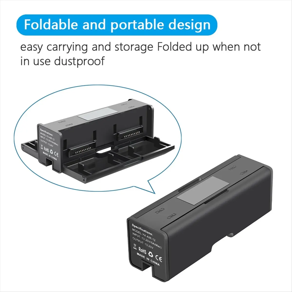 A10R 4 In1 DJI Mavic Air 2 컨버터용 휴대용 배터리 충전기 배터리 충전 허브 스마트 충전기 디지털 LED 스크린