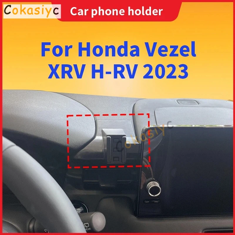 Vehicle Phone Mounts For Honda Vezel XRV H-RV HR-V HRV 2023 Car Phone Holder Special Fixed Base Wireless Charging Accessories