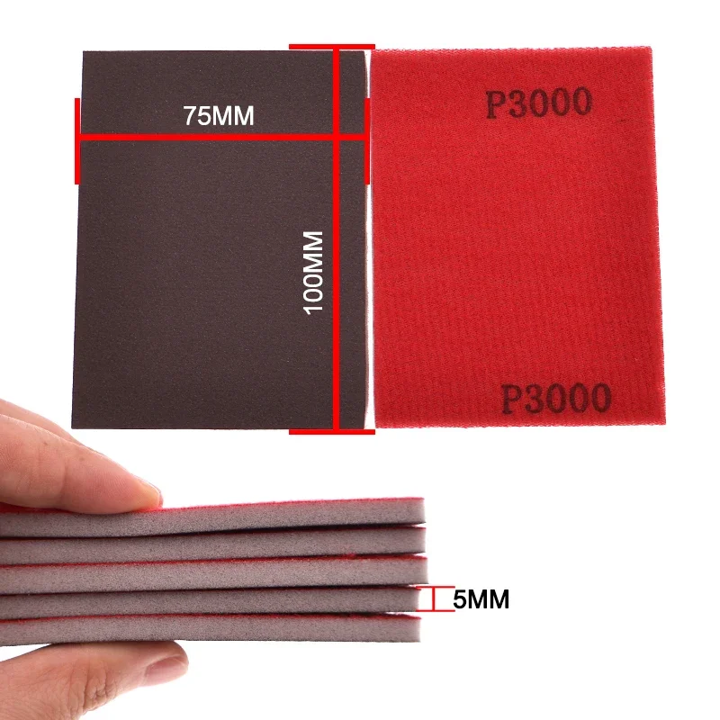 75 x 100 mm ultrafeine Nass-Trocken-Schleifschwammblöcke, 10/20 Stück, verschiedene Körnungen, 120–3000, waschbar, wiederverwendbar, zum Polieren von Schleifwerkzeugen