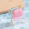 1:12 Metal Free-Standing Hand Towel Drying Rack With 2 Towels For Dollhouse 2
