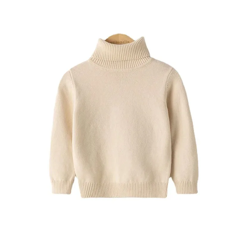 Kids Sweater Children's sweaters autumn and winter pure cotton line boys and girls baby pullover turtleneck bottoming sweater kids sweater