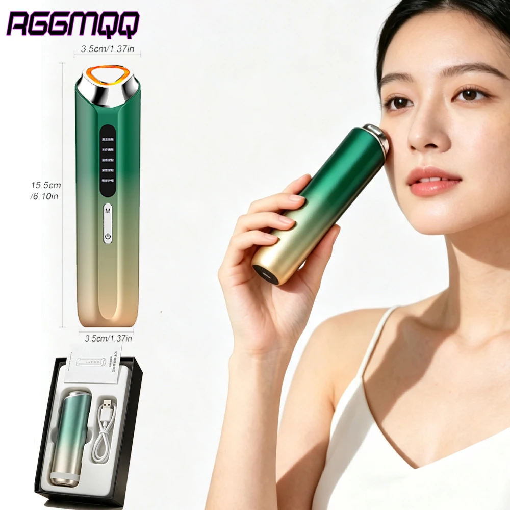 5-In-1 Smart Skin Detection Facial Massager Red Blue Light Heat Vibration Therapy Wand Anti Aging Firming Device For Face Neck 1