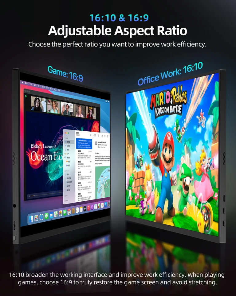 UPERFECT ポータブルモニター 18インチ 2K 144Hz ゲーミング