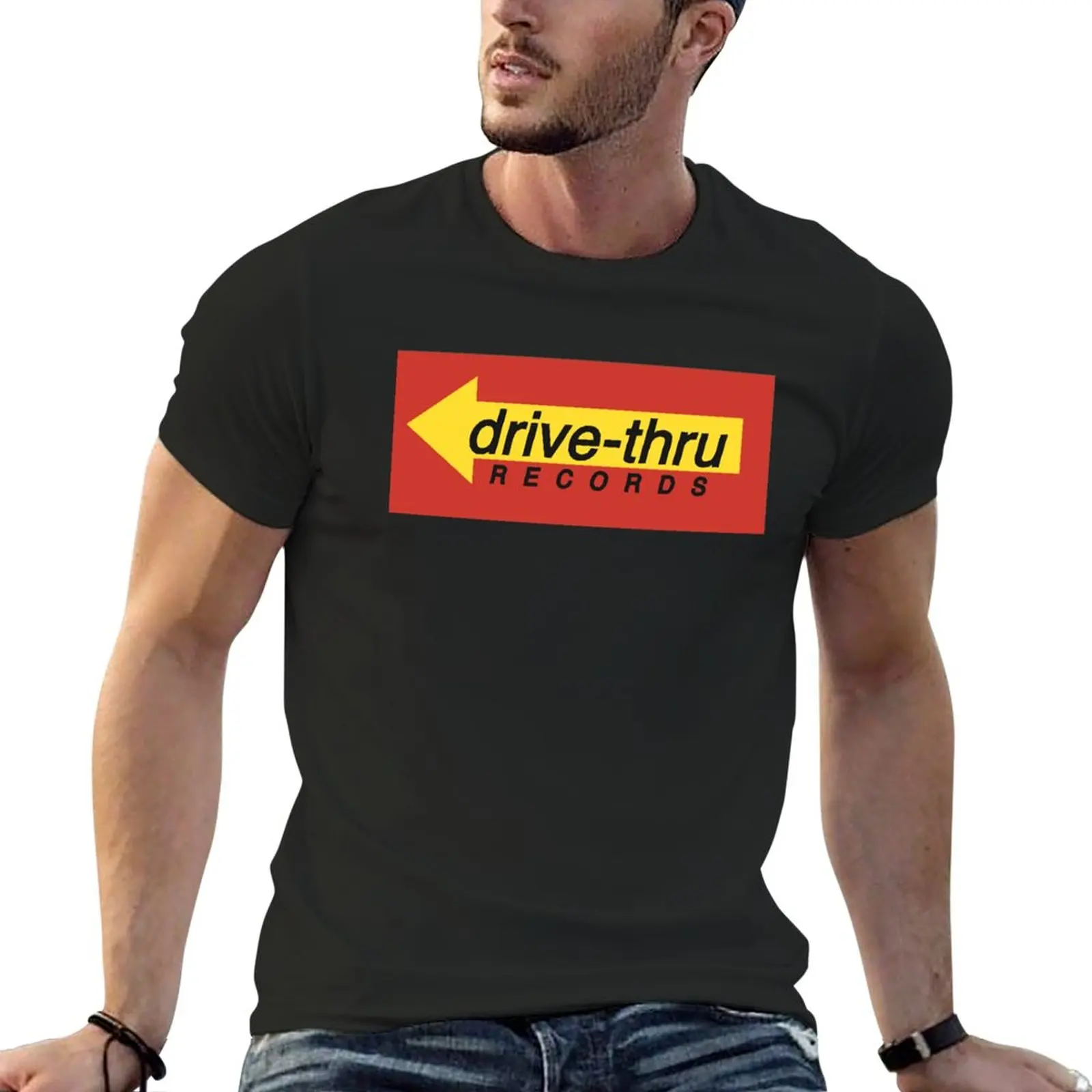 Drive-Thru Records Logo Classic T-Shirt Abbigliamento Vintage Sweat Shirt Magliette Pesanti Per Uomo