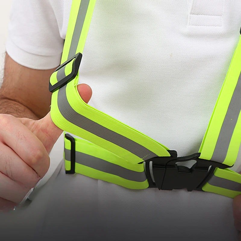 4X1.5CM Outdoor Supplies Reflective Elastic Vest Night Running Cycling Reflective-Cloth Adjustable Safety-Vest Riding Equipment