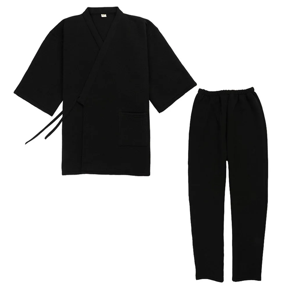 Cotton Japanese Kimono Pajamas Men Long-sleeve Trousers Casual Home Service Two-piece Suit Comfortable Sleepwear Plus Size Pajama Sets