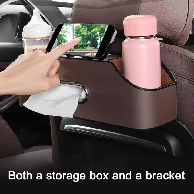 Car Headrest Dual Cup Holder Seat Back Organizer Phone Drink Bottle Holder  Black