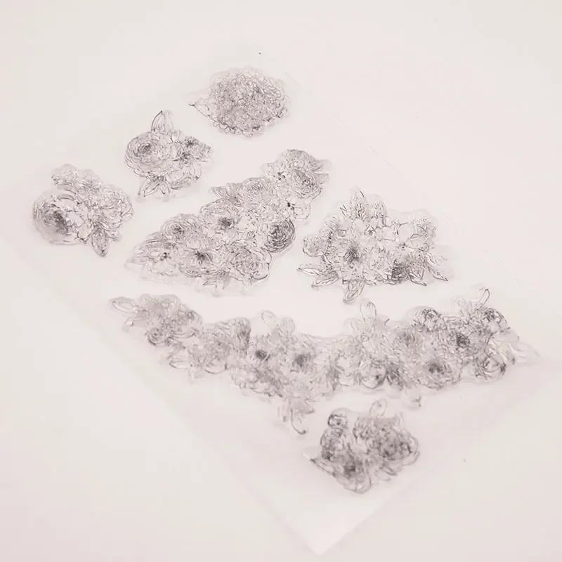 Petal Flowers Clear Stamp Transparent Silicone DIY Stamp Seal Sheet for Scrapbooking Making Album Photo Handmade Decoration