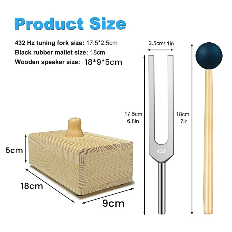 432 Hz Tuning Fork with Resonance Box,For Sound Healing,Tuning Fork Resonance Teaching, Hearing Tests, Meditation 5