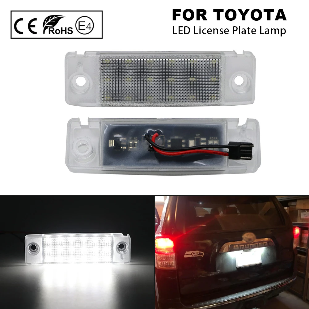 2x Led License Plate Light Number Plate Lamp For Toyota 4runner Sequoia