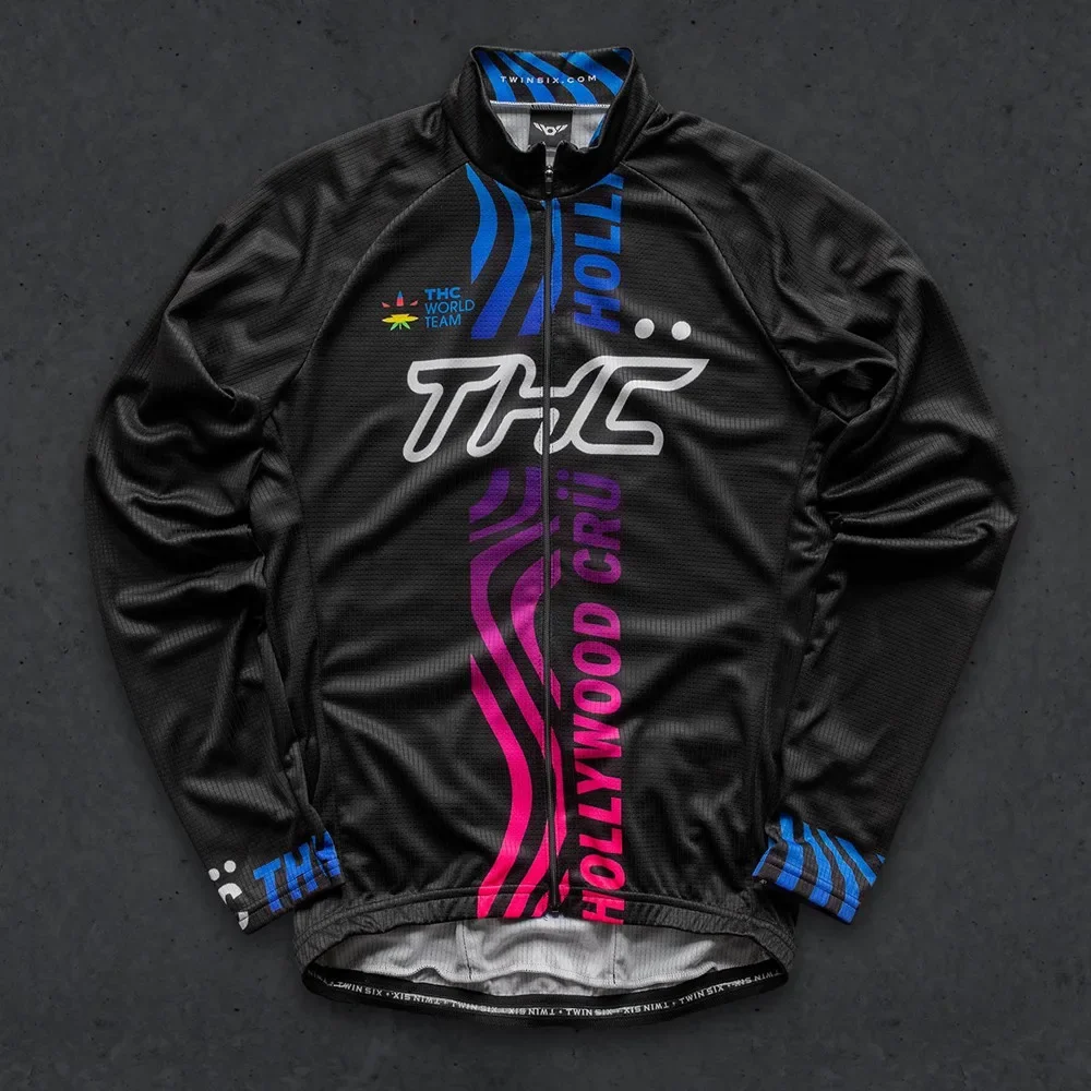 thumbnail image 1 of Twin Six 6 - Maillot de ciclismo para hombre, ropa de ciclismo de manga larga fina para exteriores, primavera y otoño, chaqueta ligera, 1 of 5