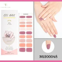 16/20/22Tips Semi-Cured Gel Nail Patch Adhesive Sliders Long Lasting Full Gel Nail Stickers DIY Manicure Harden In UV Lamp Need 2