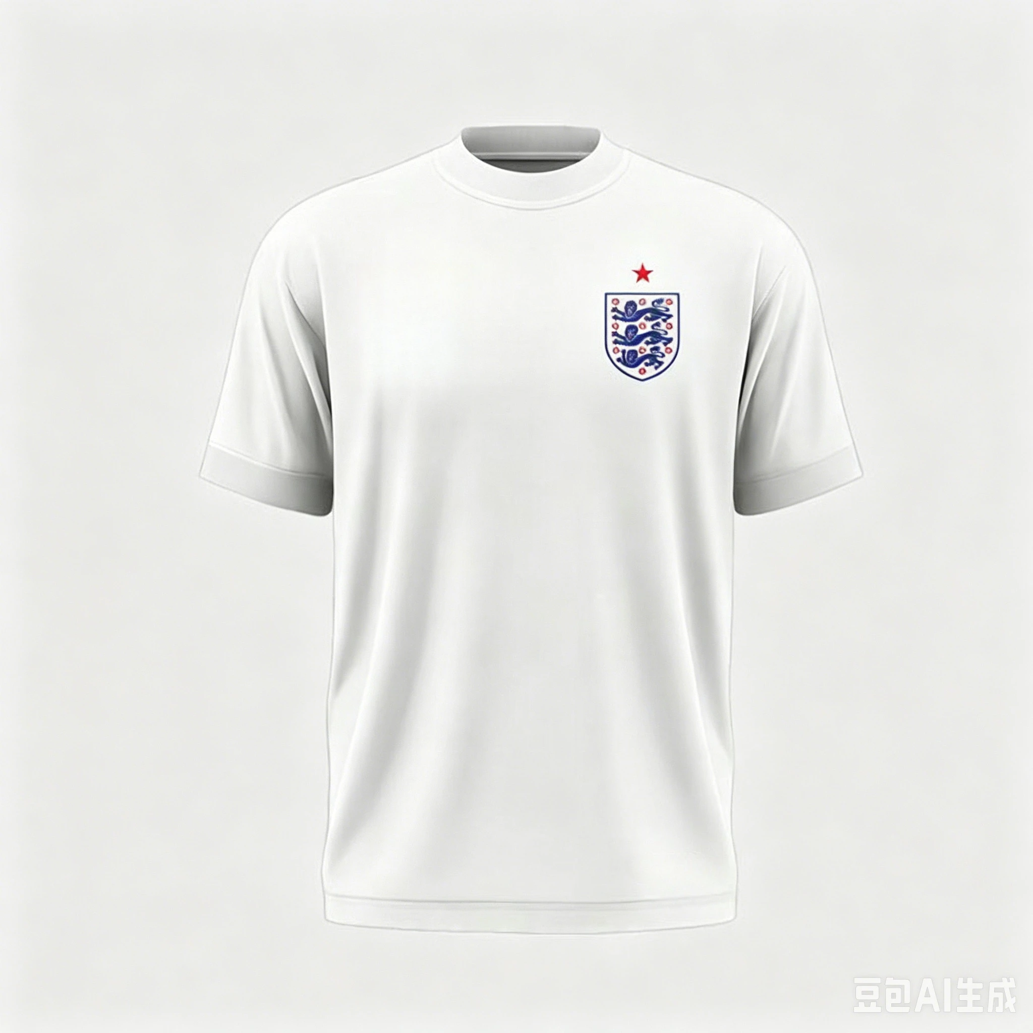 Three Lions Shield Grafik-T-Shirt mit Stern-Abzeichen-Print, kurzärmeliges Sommer-Baumwoll-T-Shirt, England Fußball-Fan, Unisex, Streetwear-Oberteile