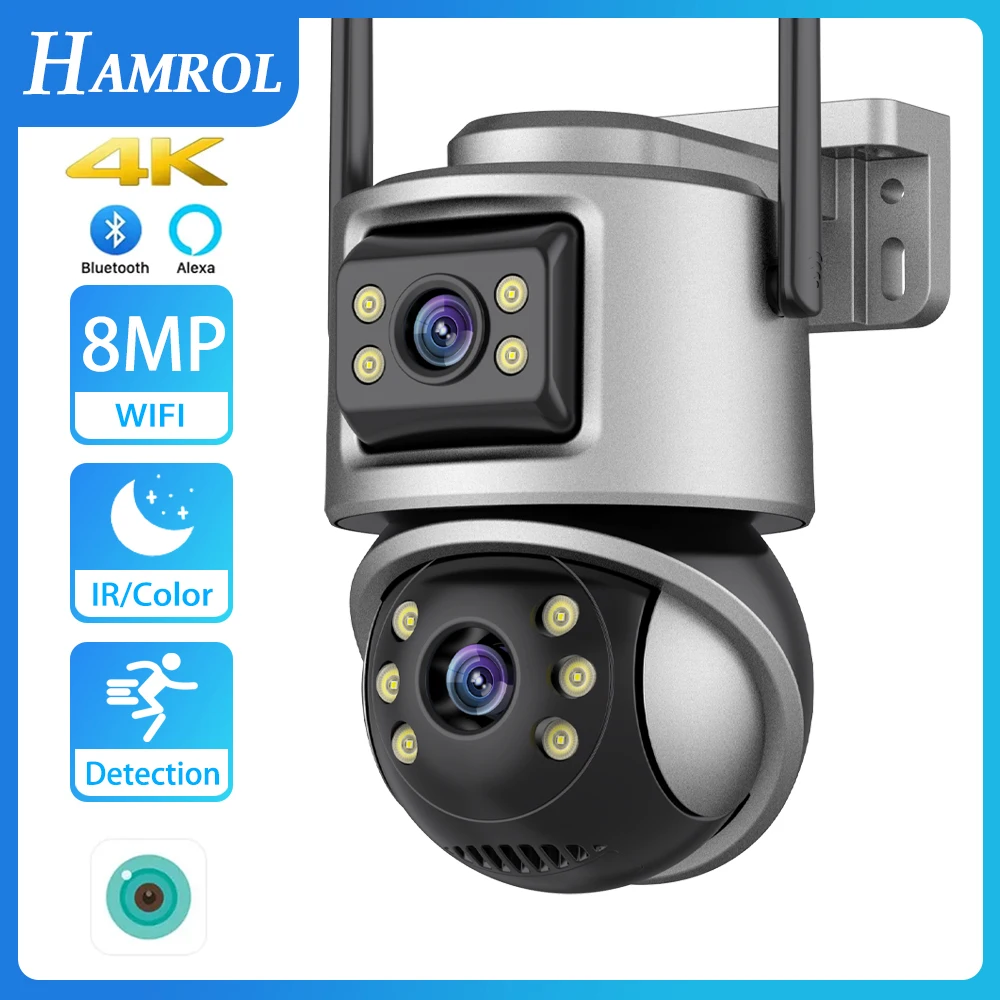 Камера видеонаблюдения HAMROL, 8 Мп, Wi-Fi, PTZ