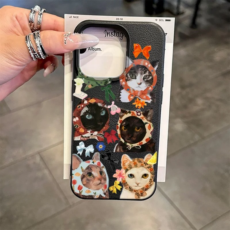 Charming Cloth Cat Design Soft Rubber Phone Case
