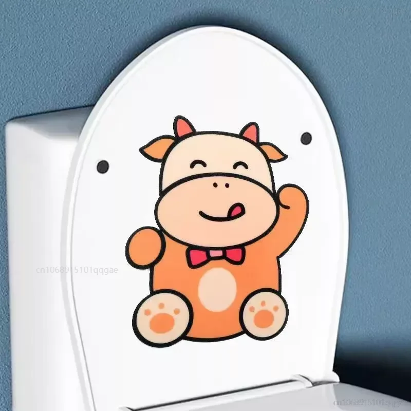 Toilet Deodorant Sticker Cute Cartoon Animal Sticker Bathroom Wall Self-adhesive Removable Wall Stickers