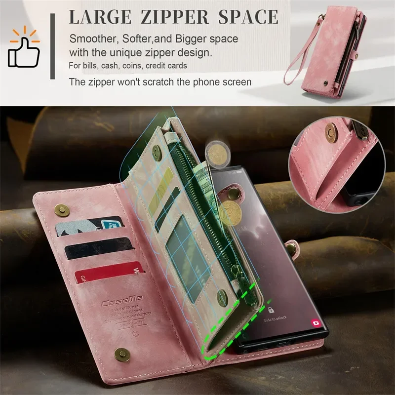 PH26 Custodia A Portafoglio Con Chiusura Magnetica Per Blackview S6 - Cover In Ecopelle Con 6 Slot Per Carte, Silicone Interno E Apertura Fotocamera Scorrevole