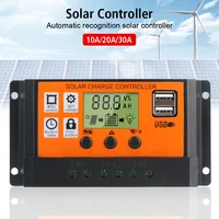 Minuterie intégrée avec écran coloré, accessoire d'affichage LCD 10A 20A 30A 12V 24V, reconnaissance automatique du contrôleur solaire, régulateur PV 1