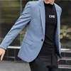 2024 New High-quality M-4XL All Fit Slim Fashion Handsome All Fashion Suits British Casual Solid Color Small Suit  M-4XL 1
