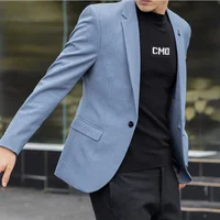 2024 New High-quality M-4XL All Fit Slim Fashion Handsome All Fashion Suits British Casual Solid Color Small Suit  M-4XL 1