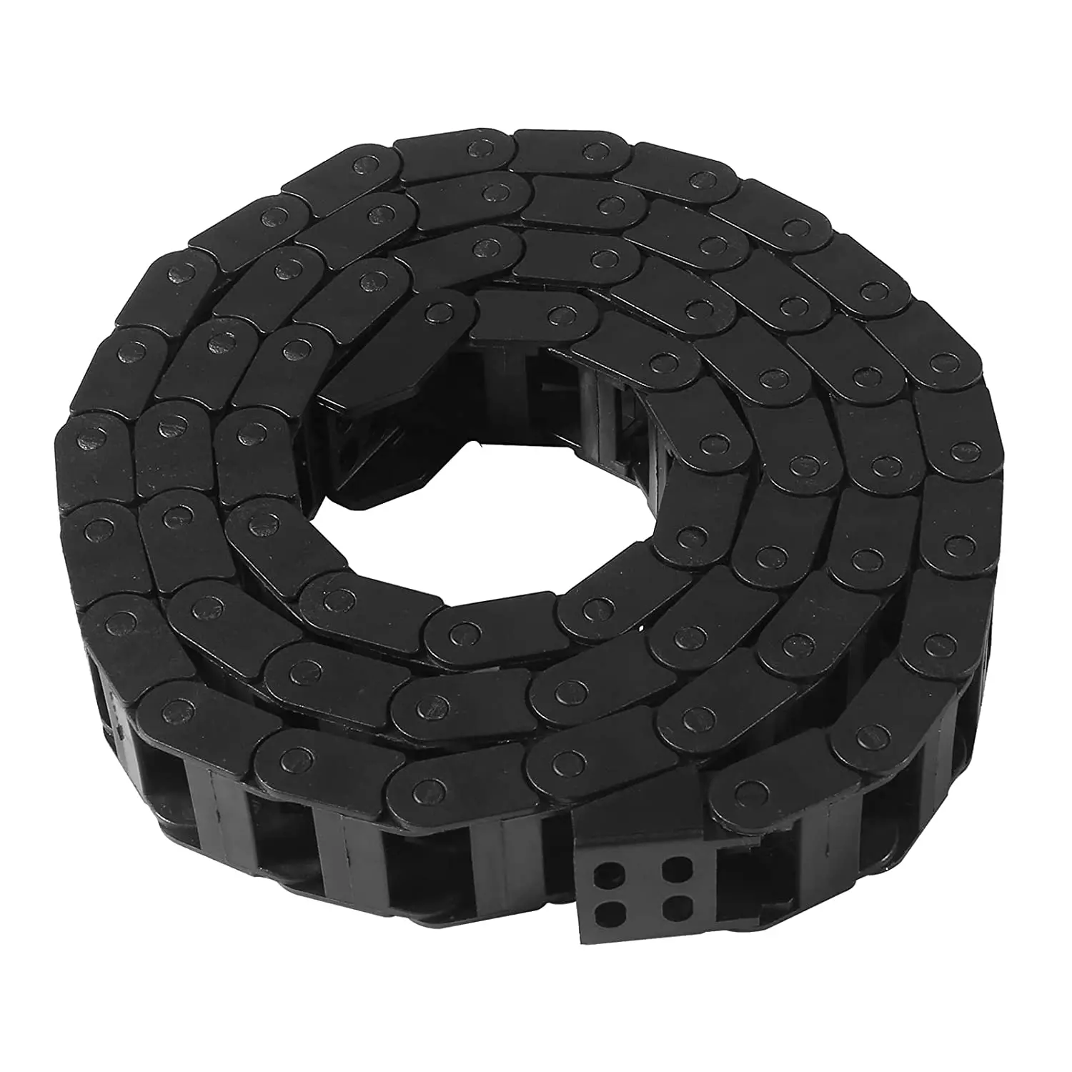 7x15mm Cable Carrier Drag Chain Closed Type Plastic Flexible Nylon Chains 1M with End Connectors for 3D Printer CNC Machine