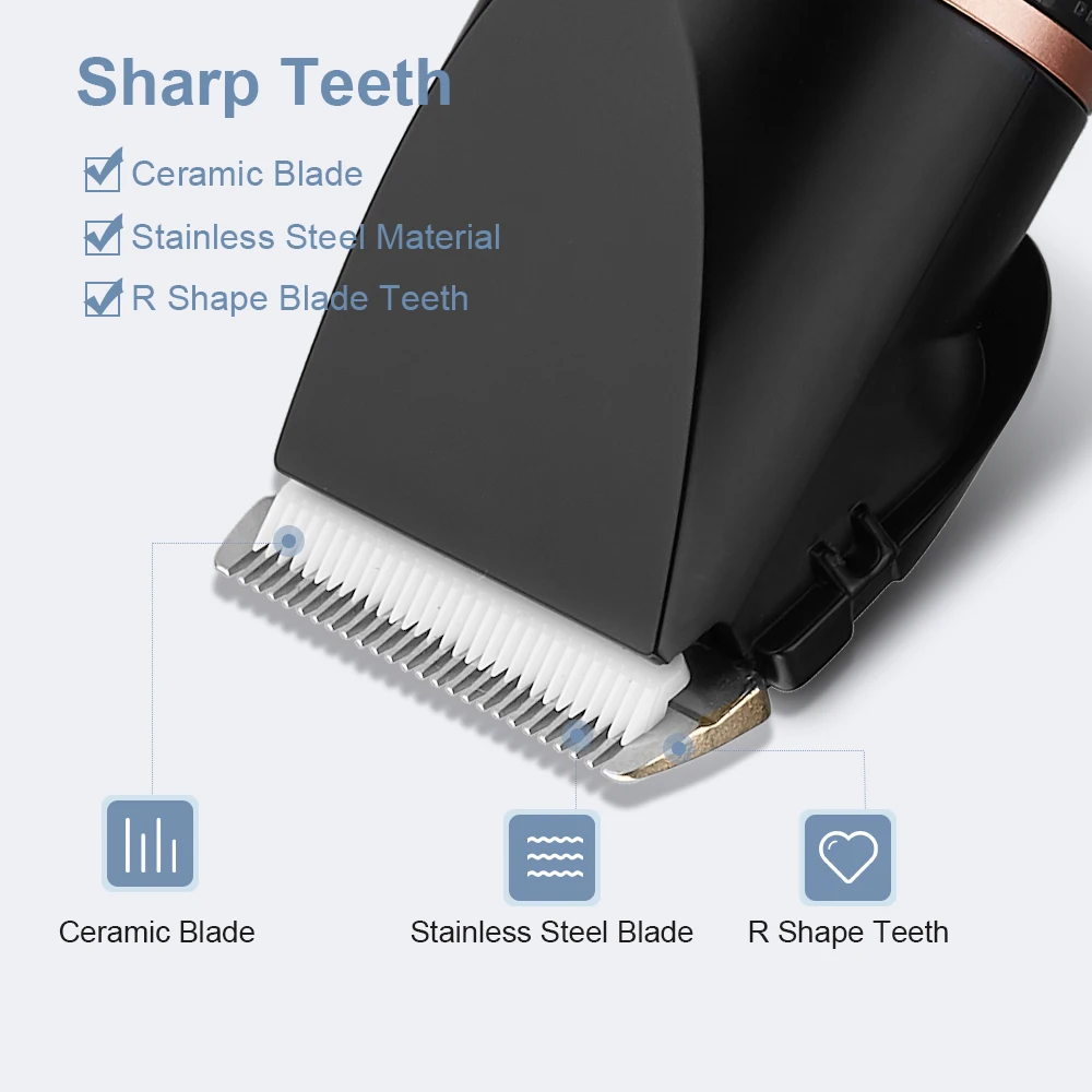 Description Picture 5 of itemRESUXI ZX688-2 LCD Display Hair Clipper Electric Hair Trimmer for Men Barber Titanium Ceramic Blade Salon Hair Cutting Machine
