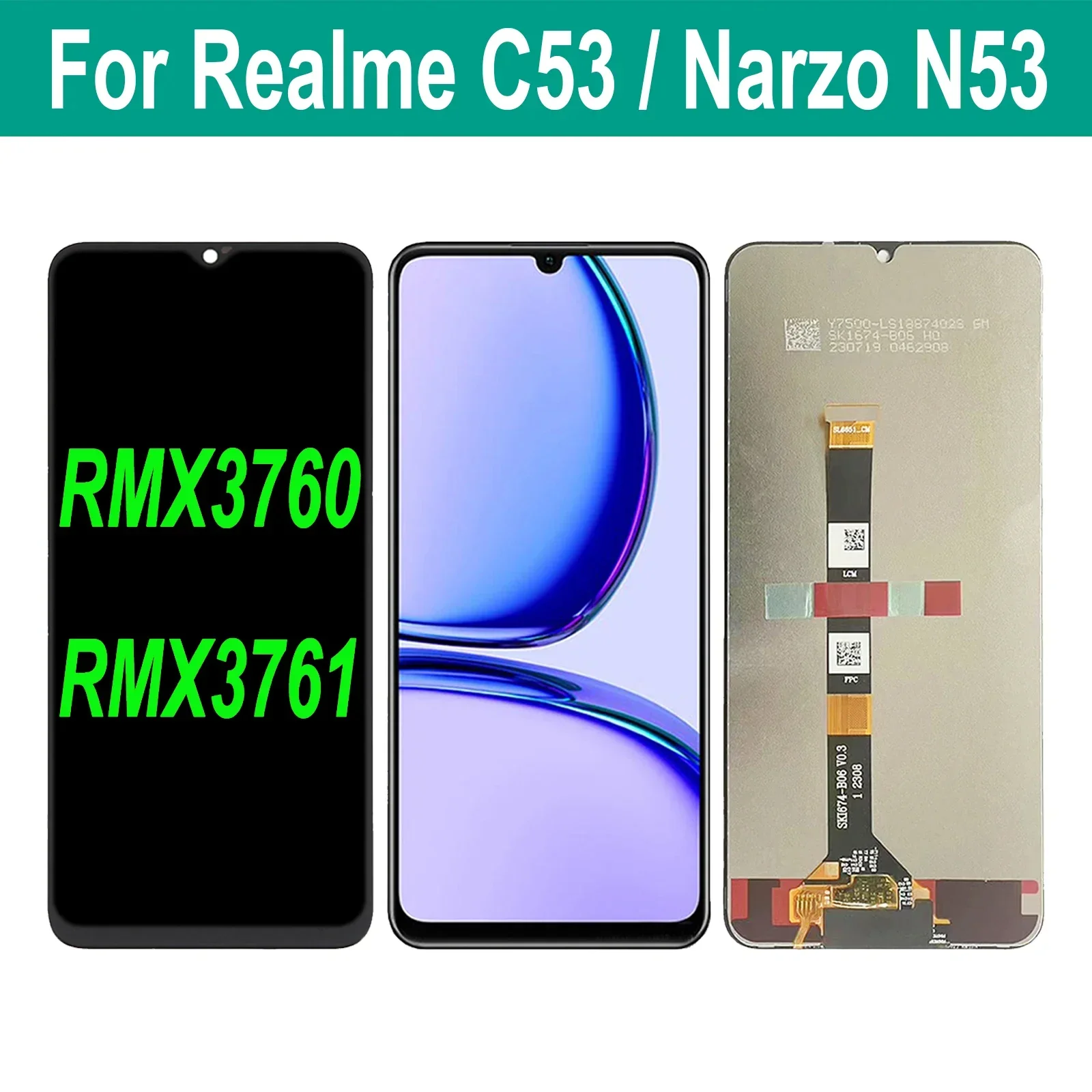 

Original For OPPO Realme C53 RMX3760 LCD Narzo N53 RMX3761 Display Touch Screen Replacement Digitizer Assembly