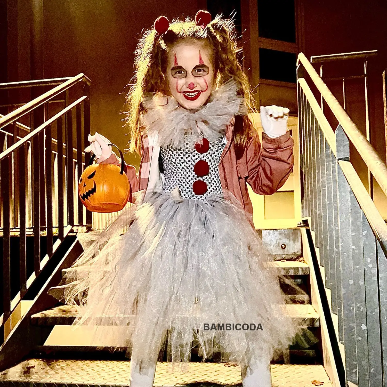 Gray Clown Girls Halloween Costume Joker Tutu Dress Creepy, 55% OFF