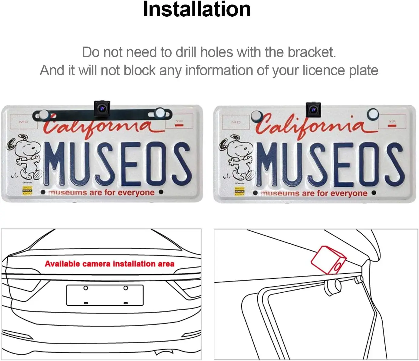 HD02LR 720P 라이브 후방 카메라 150 °   백업 주차 보조 카메라 야간 투시/방수 ATOTO F7/A5/A6/S8/X10 호환