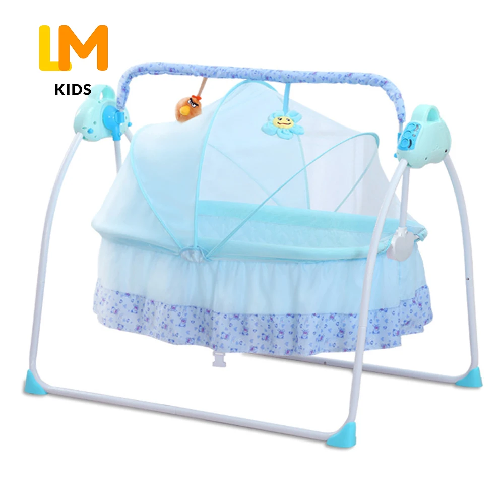 

Foldable sleep mosquito net cradle rocking electric adjustable 1 year newborn toddler crib bassinet baby bed