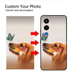 Personalized Photo Text Silicone Phone Case - Custom DIY Picture and Name Design for Tecno Pova 2 (Custom Black Case)