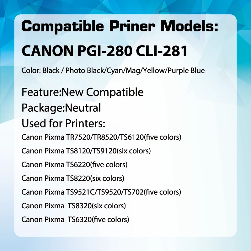 Kyocera 902kc 6 Cartucce Inchiostro Compatibili XXL Per Canon Pixma TS8120 TS9120 TS8220 TS9520 TS9521 Stampante Hp 2720 - Foto 2