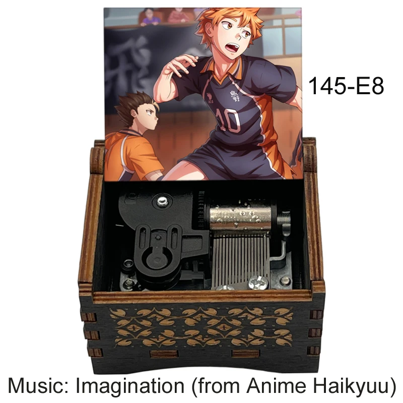 Color Print Music Imagination Anime Haikyuu Opening Music Wood Mechanical Box Friends Kid Birthday New Year Christmas Gift