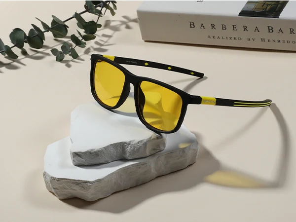ZENOTTIC Square Polarized Night Vision Sunglasses - Lightweight TR90 Frame UV Blocking Shade for Driving Fishing Golf Sport