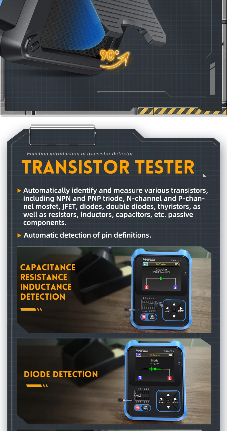 DSO-TC3 3-In-1 Osciloscop Digital Tester De Tranzistori Tester De Componente Ele