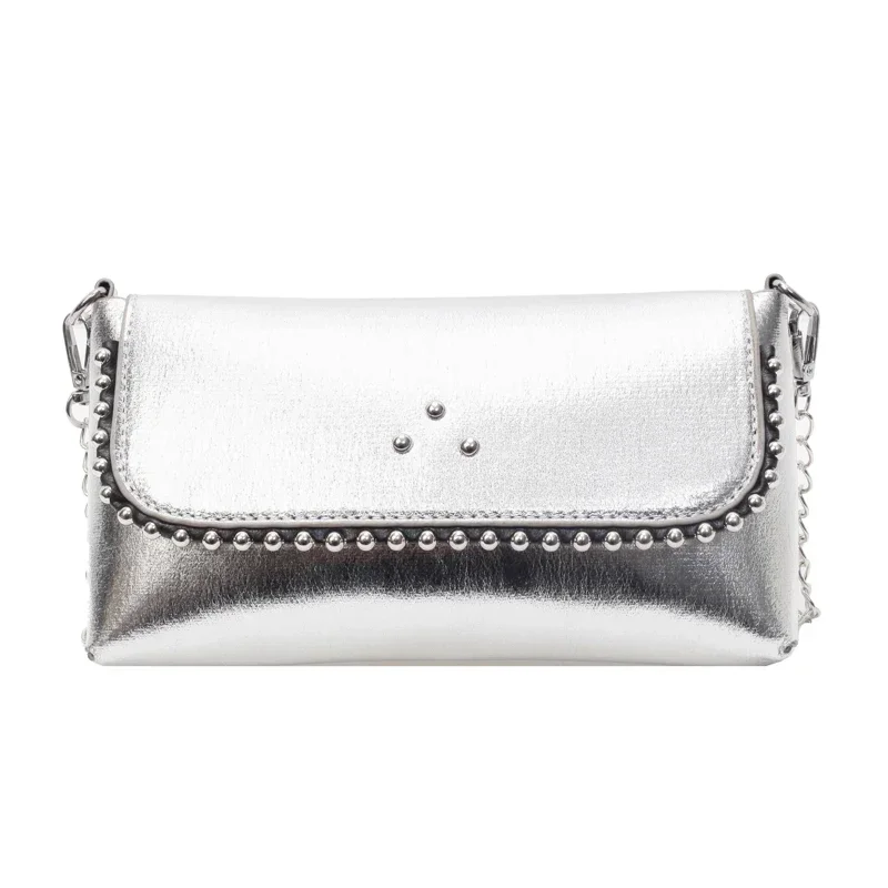 thumbnail image 1 of Bolsos de hombro ligeros de lujo con cadena de metal y cierre de perlas, con hilo de coser, clásicos de moda 2024, de poliuretano sólido y versátiles, para mujer, 1 of 5