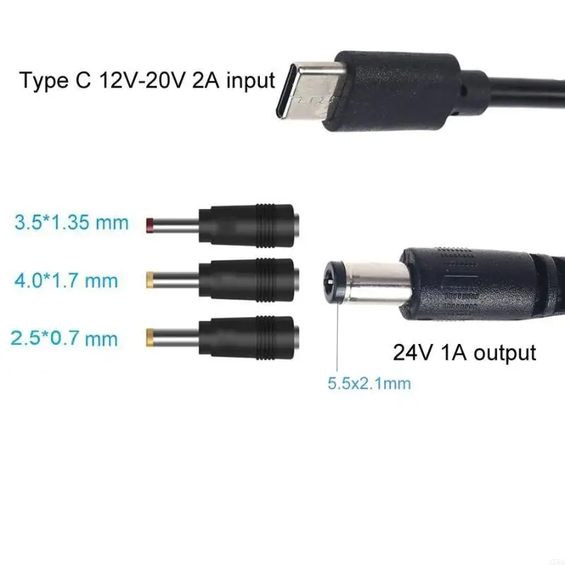 J78A 유형 C 24V 5.5x2.1mm 라우터 노트북 스피커 모뎀 LED용 충전 케이블