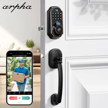 ARPHA Smart Lock D289H Set Smart WiFi Keyless Door Lock with Camera 5 in 1 Fingerprint Entry App-Controlled Auto-Lock System 1