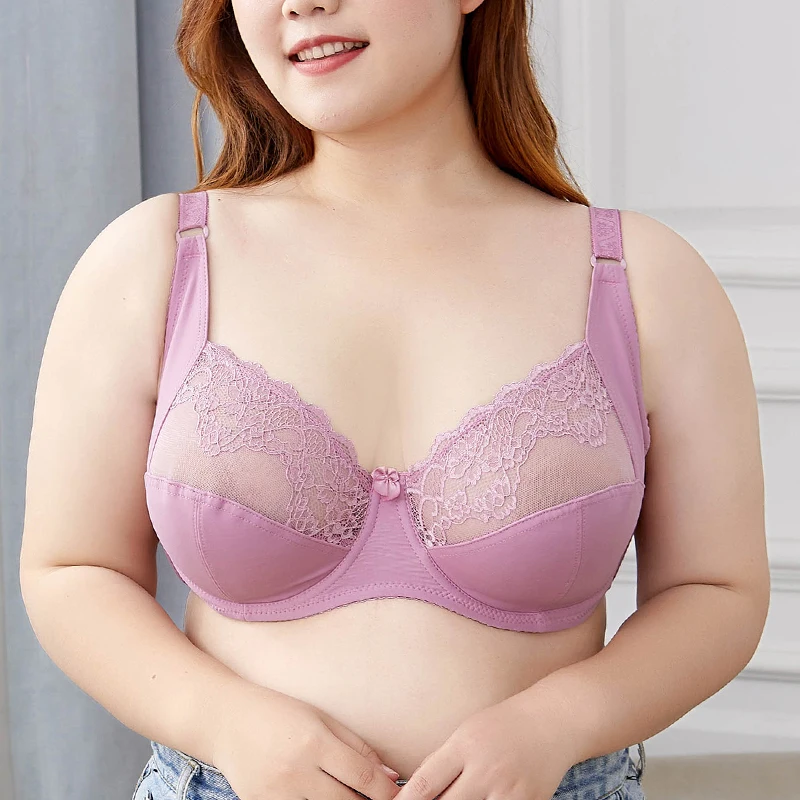 

Женский кружевной бюстгальтер с косточками, большие размеры