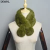 2025 New Style Women Winter Real Rabbit Fur Scarf Lady Warm Rabbit Fur Scarves Knit Natural Real Rabbit Fur Ring Casual Muffler