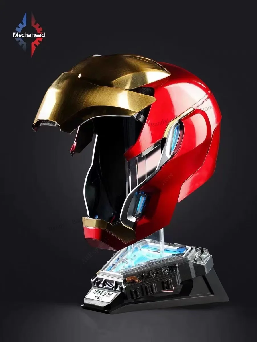 男の子用電動アイアンマンヘルメット,Mechahead,jarvis Mark50,発光 