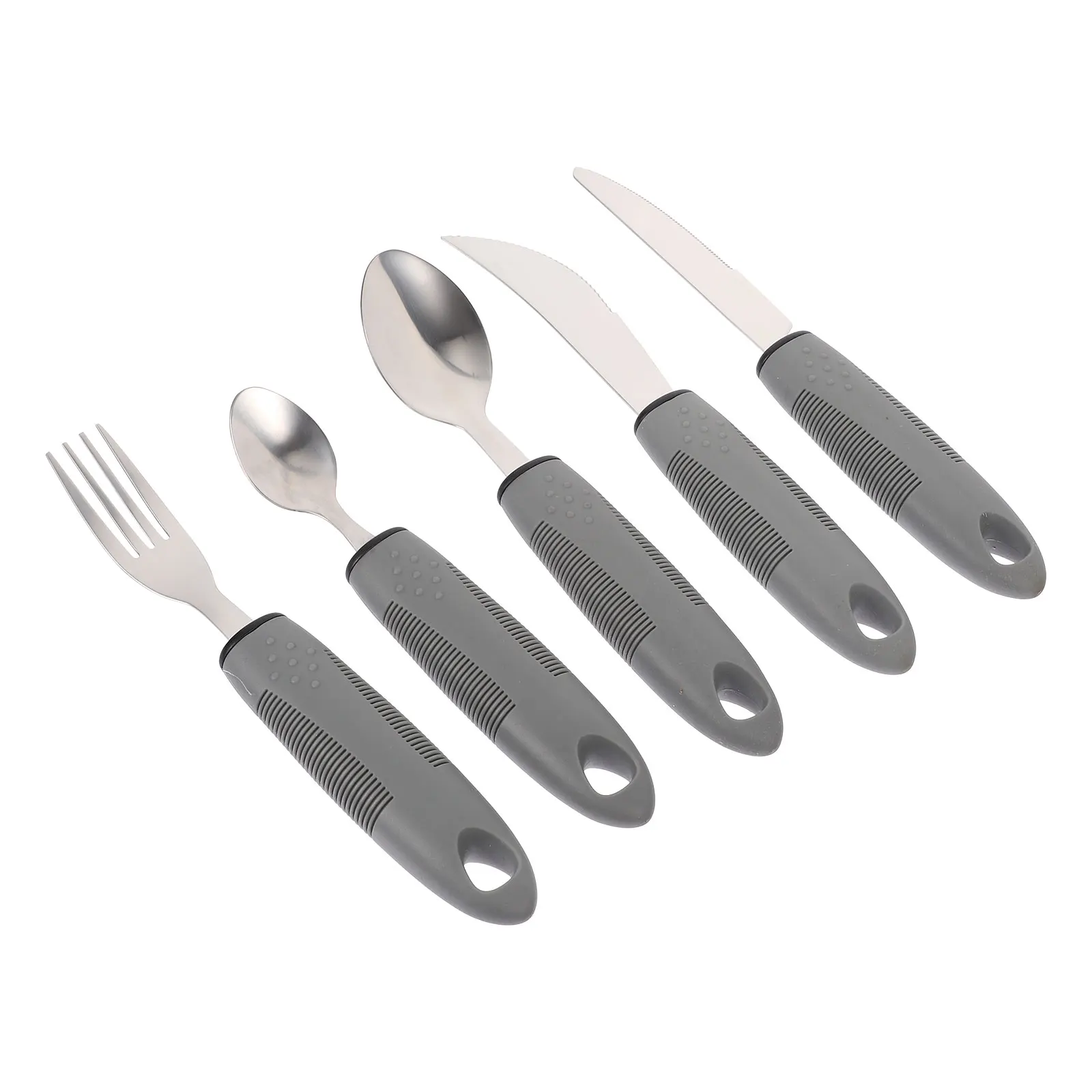 Elderly Utensils Adaptive Built Cutlery Up Bendable Spoon Handicapped People Fork Elderly set Parkinsons Non Handle Silverware feeding spoon