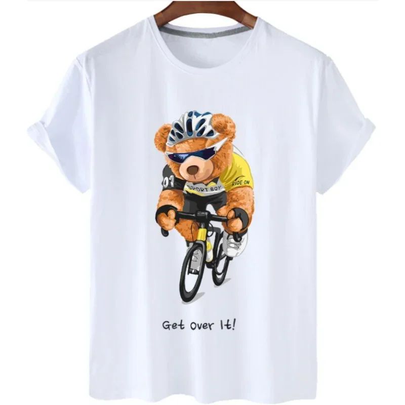 

Explosive European Trickster Bear Print Women's Leggings Fashion Casual Girls Boys and Children's Crewneck T-shirt Streetwear