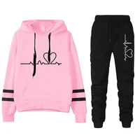 Daily Outdoor Autumn Winter Quality Women Tracksuit Hoodies Casual Single Piece Stripe Sweatshirt and Sweatpants Comfort Jogging - Image 3