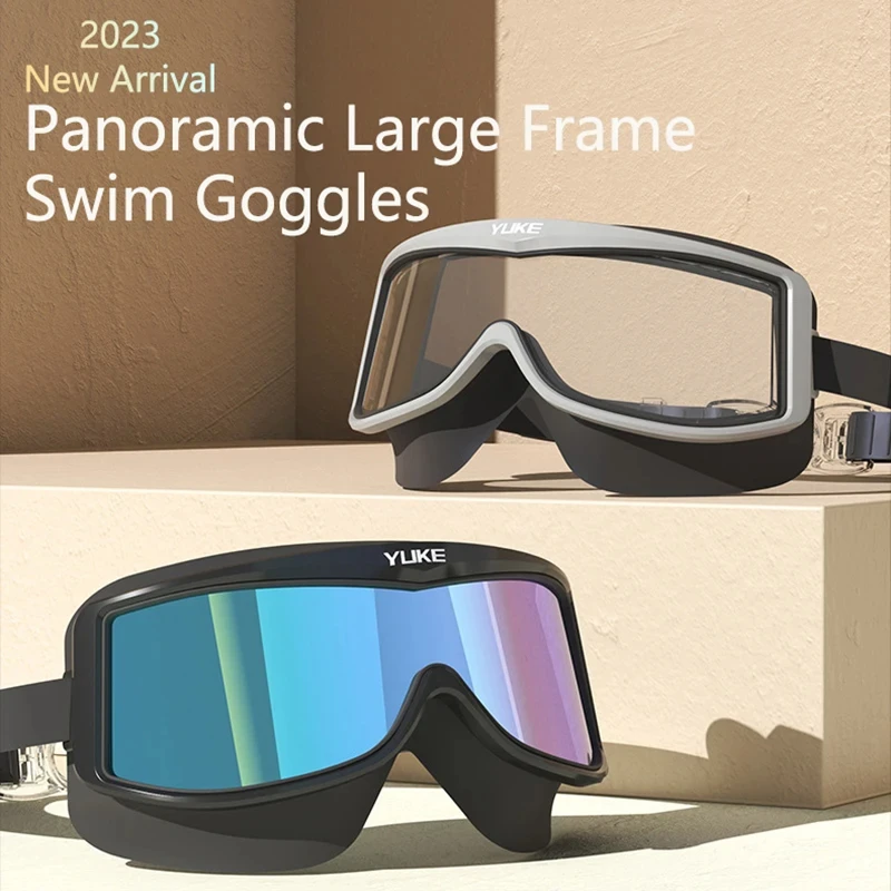 Large Frame Swimming Goggles Adults Professional Anti-Fog  Waterproof UV Protection Sports Swim Eyewear Men Women Swim Glasses automatic dimming welding mask goggles solar powered anti glare argon arc glasses welder eye protection special goggles tools