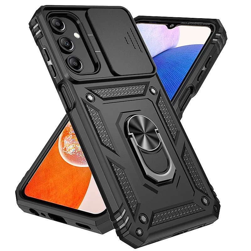 Enhanced Armor Phone Case with Slide Camera Lens Protector for Enhanced Protection and Style