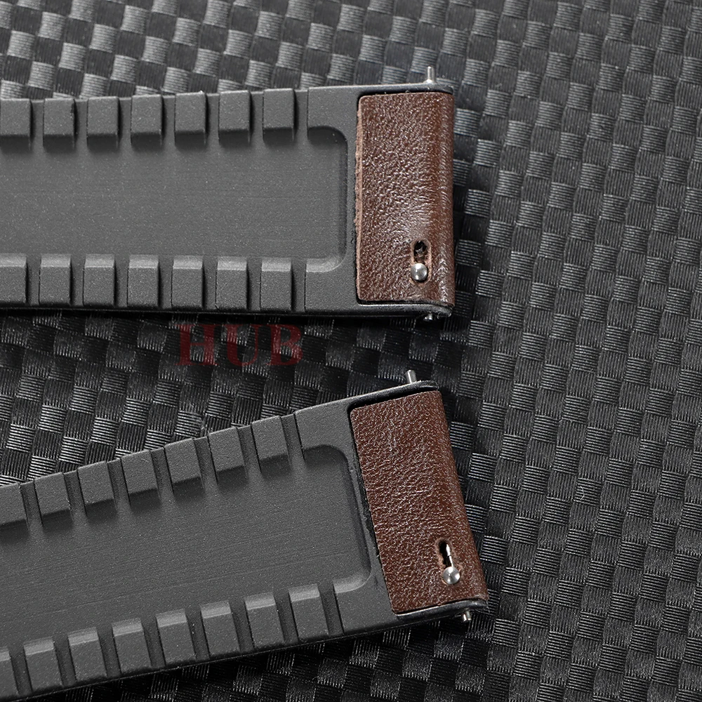 Universal Quick Release Leather Silicone Watch Strap - 20mm/22mm - Unisex Replacement Belt