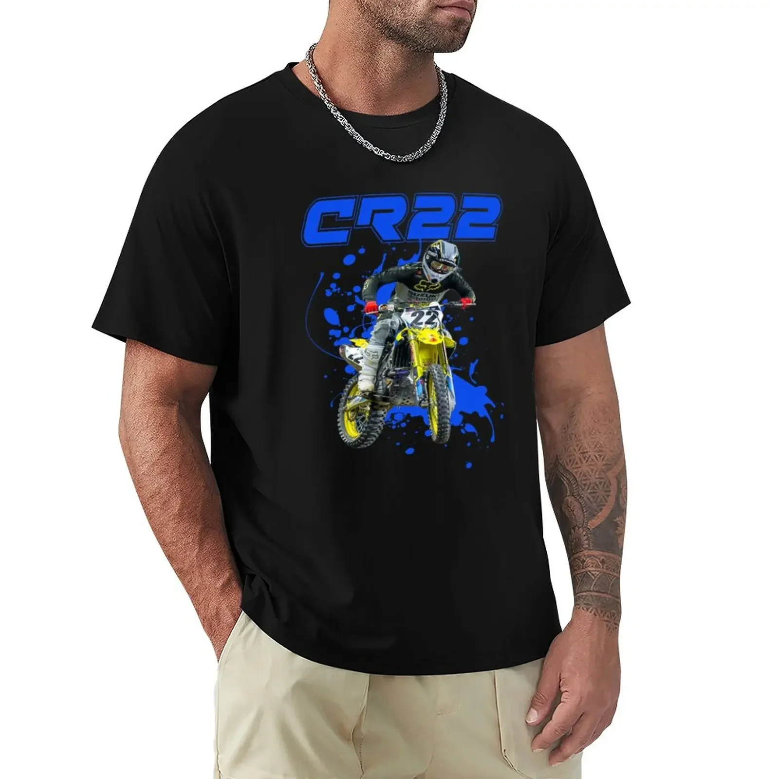 

Chad Reed 22 Motocross and Supercross Champion CR22 Dirt Bike Gift Design T-Shirt oversizeds tops Men's cotton t-shirt